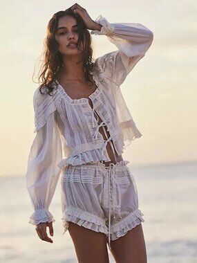 Free People Florence Bed Jacket Set